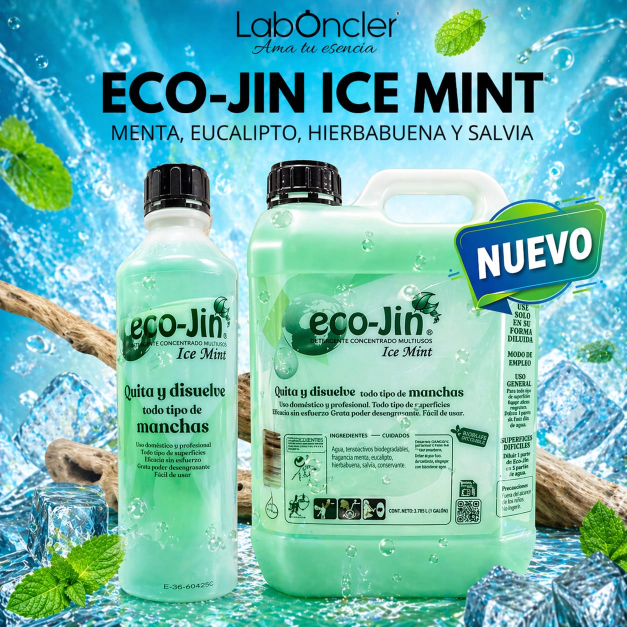 Bidón eco-Jin ICE MINT 5L + 3 VAPORIZADORES