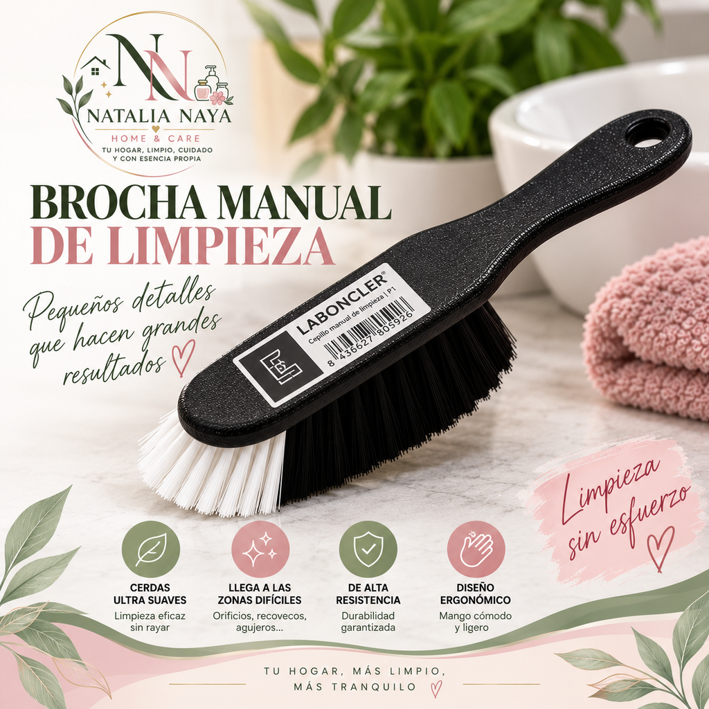 Brocha Manual de Limpieza Laboncler Cepillo Multiusos Suave y Resistente