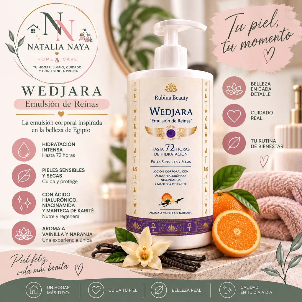 WEDJARA Emulsión de Reinas – Loción Corporal Hidratante con Ácido Hialurónico y Niacinamida