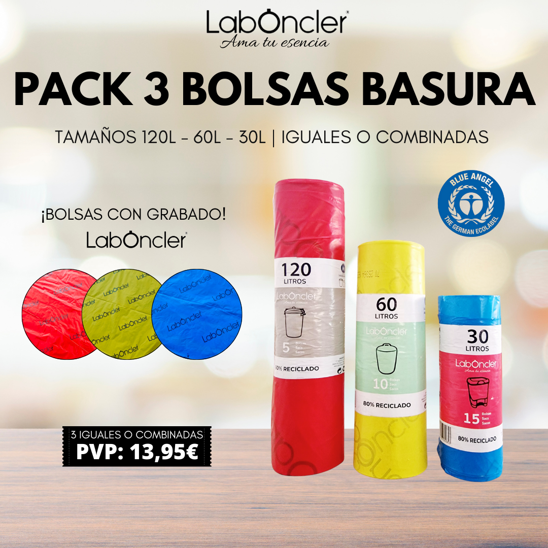 PACK 3 BOLSAS DE BASURA