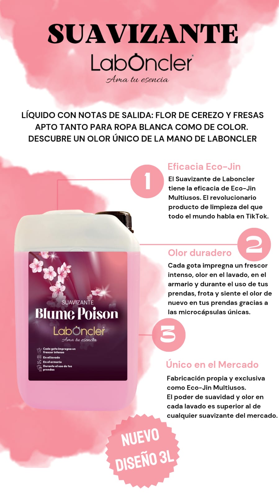SUAVIZANTE LABONCLER PARA LAVADORA (BLUME POISON Y COCO)