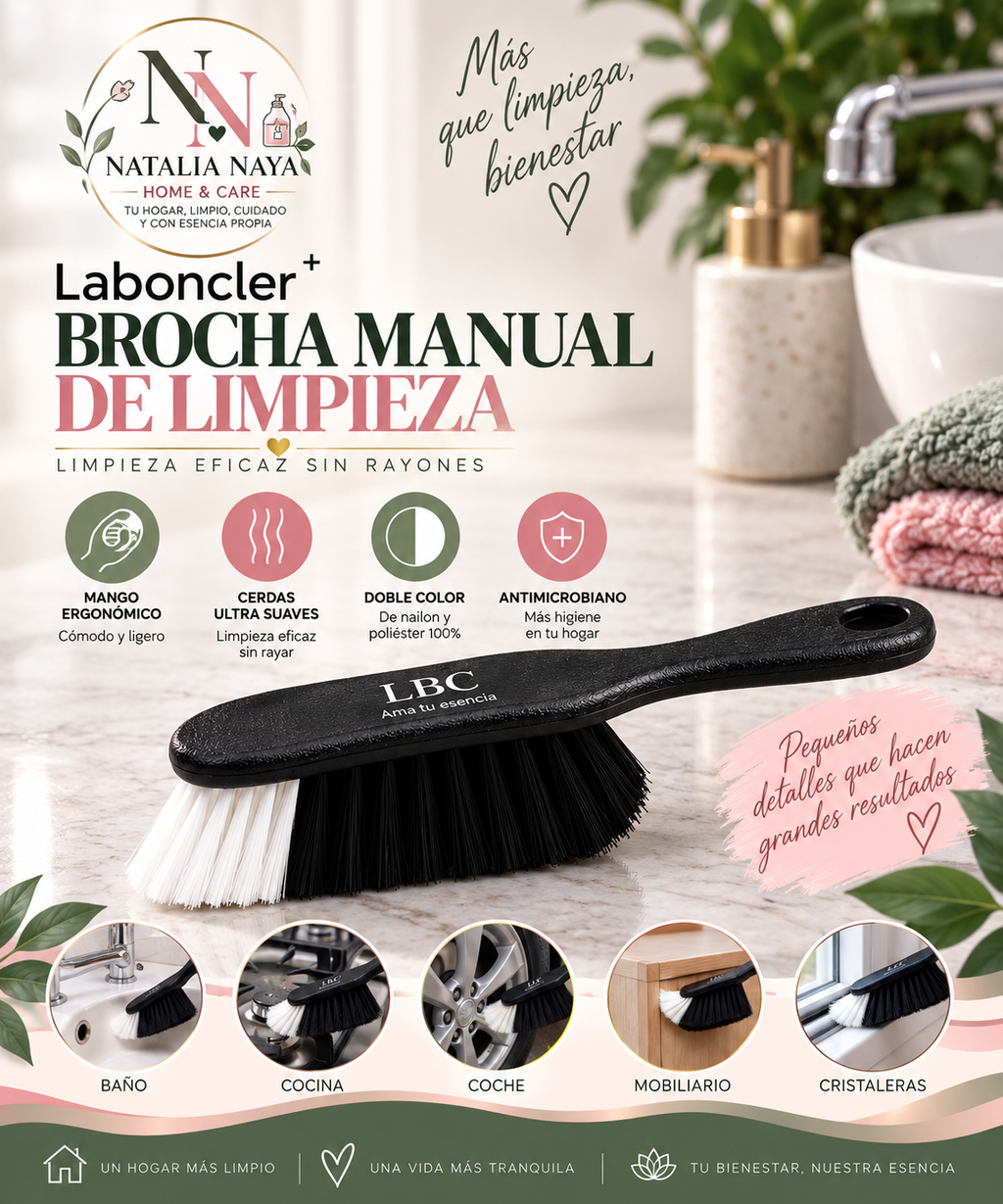 Brocha Manual de Limpieza Laboncler Cepillo Multiusos Suave y Resistente